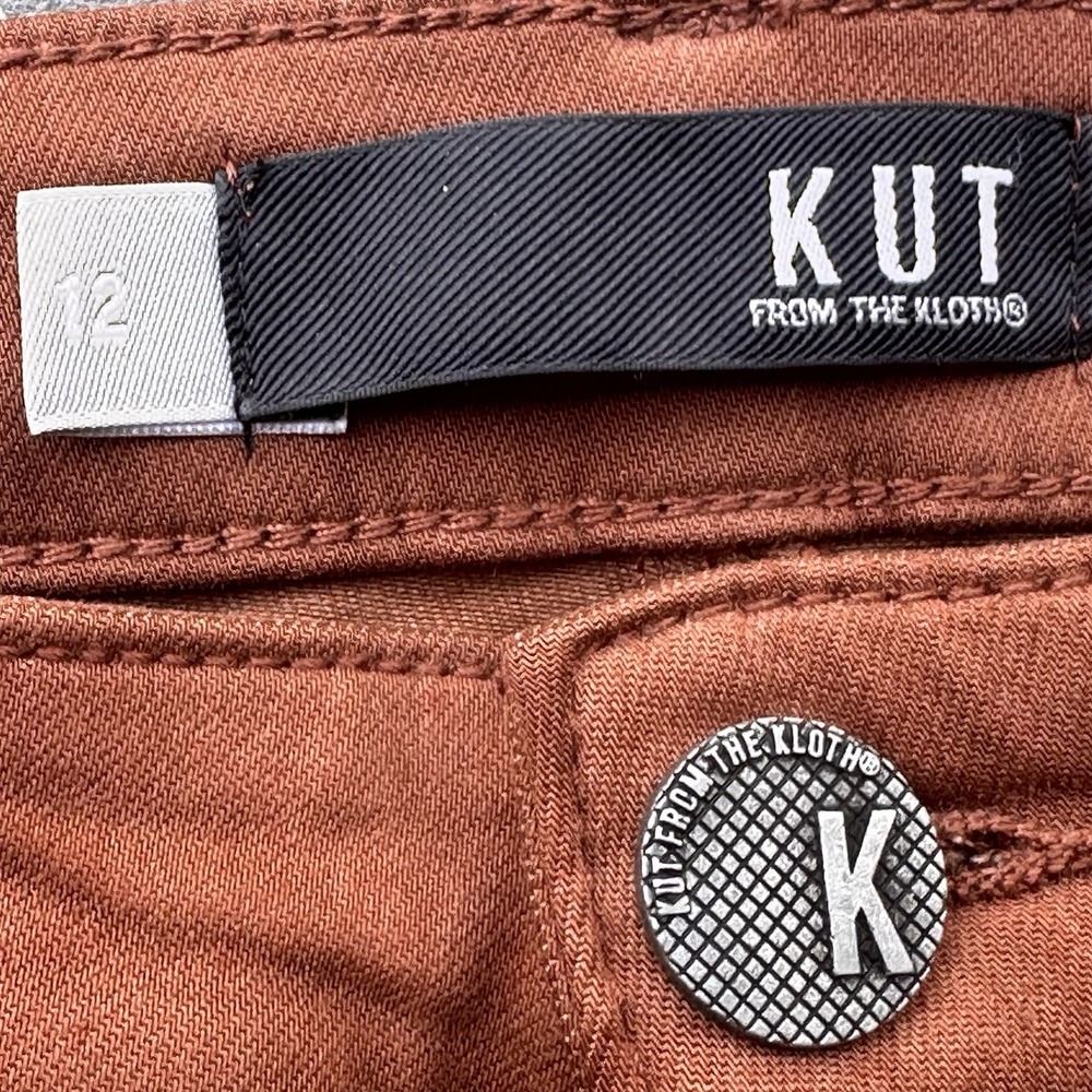 KUT from the Kloth Fab Ab High Rise Skinny Stretch Denim Jeans Brown Size 12 - Picture 4 of 14